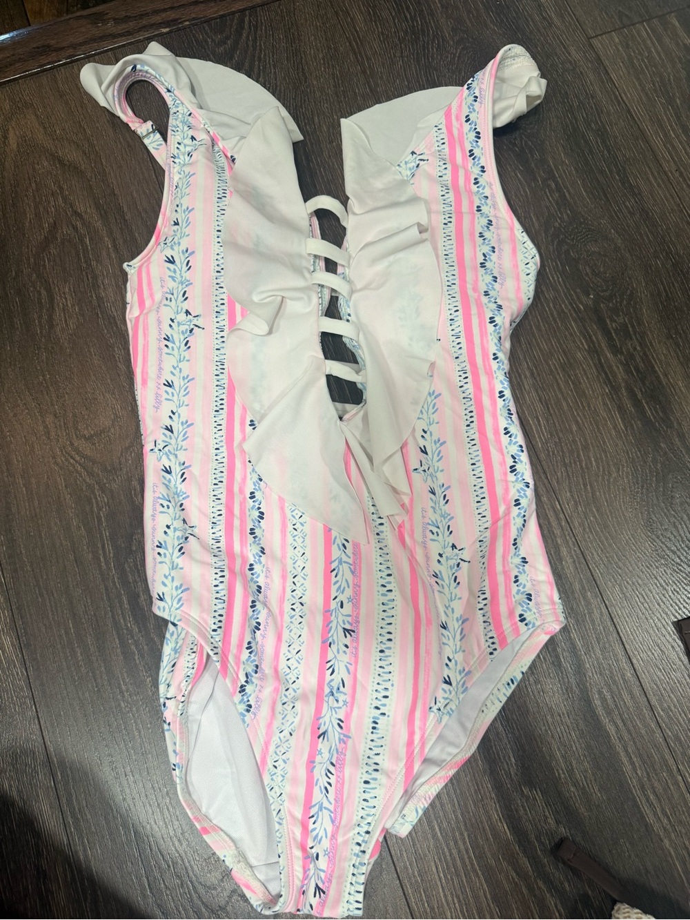 Lilly Pulitzer Pink & Blue Striped One-Piece Swimsuit